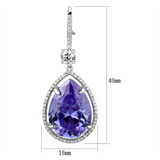 TS477 - Rhodium 925 Sterling Silver Earrings with AAA Grade CZ  in Light Amethyst