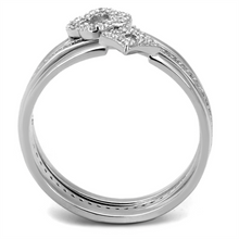 TS491 - 925 Sterling Silver Ring Rhodium Women AAA Grade CZ Clear