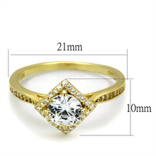 TS500 - 925 Sterling Silver Ring Gold Women AAA Grade CZ Clear