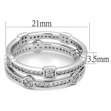 TS503 - 925 Sterling Silver Ring Rhodium Women AAA Grade CZ Clear