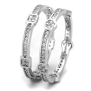 TS503 - 925 Sterling Silver Ring Rhodium Women AAA Grade CZ Clear