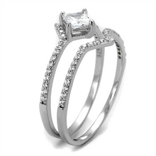 TS504 - 925 Sterling Silver Ring Rhodium Women AAA Grade CZ Clear