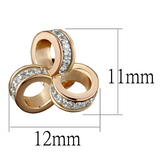 TS513 - 925 Sterling Silver Earrings Rose Gold + Rhodium Women AAA Grade CZ Clear