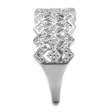 TS517 - 925 Sterling Silver Ring Rhodium Women AAA Grade CZ Clear