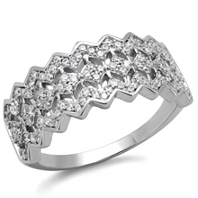 TS517 - 925 Sterling Silver Ring Rhodium Women AAA Grade CZ Clear