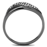 TS524 - 925 Sterling Silver Ring Ruthenium Women AAA Grade CZ Clear