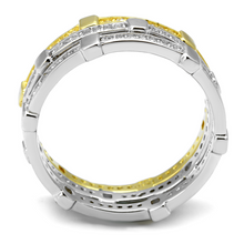 TS527 - 925 Sterling Silver Ring Gold+Rhodium Women AAA Grade CZ Clear