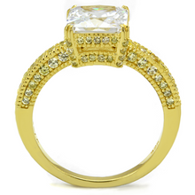 TS539 - 925 Sterling Silver Ring Gold Women AAA Grade CZ Clear
