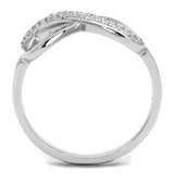 TS541 - 925 Sterling Silver Ring Rhodium Women AAA Grade CZ Clear