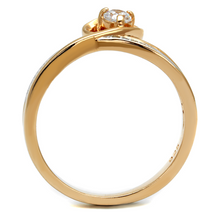 TS544 - 925 Sterling Silver Ring Rose Gold + Rhodium Women AAA Grade CZ Clear