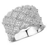 TS546 - 925 Sterling Silver Ring Rhodium Women AAA Grade CZ Clear