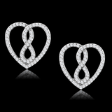 TS549 - 925 Sterling Silver Earrings Rhodium Women AAA Grade CZ Clear