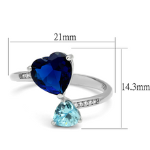 TS554 - 925 Sterling Silver Ring Rhodium Women Synthetic Montana