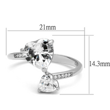 TS556 - 925 Sterling Silver Ring Rhodium Women AAA Grade CZ Clear