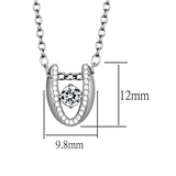 TS572 - 925 Sterling Silver Necklace Rhodium Women AAA Grade CZ Clear
