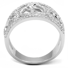 TS573 - 925 Sterling Silver Ring Rhodium Women AAA Grade CZ Clear