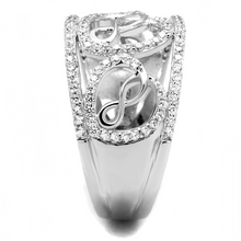 TS573 - 925 Sterling Silver Ring Rhodium Women AAA Grade CZ Clear