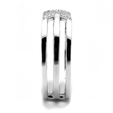 TS574 - 925 Sterling Silver Ring Rhodium Women AAA Grade CZ Clear