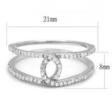 TS575 - 925 Sterling Silver Ring Rhodium Women AAA Grade CZ Clear