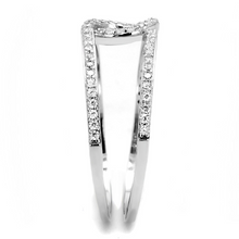 TS575 - 925 Sterling Silver Ring Rhodium Women AAA Grade CZ Clear