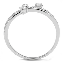 TS581 - 925 Sterling Silver Ring Rhodium Women AAA Grade CZ Clear
