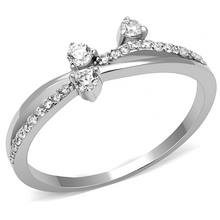 TS581 - 925 Sterling Silver Ring Rhodium Women AAA Grade CZ Clear