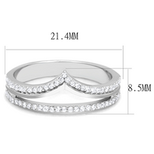 TS582 - 925 Sterling Silver Ring Rhodium Women AAA Grade CZ Clear