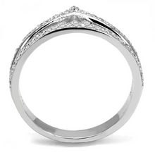TS582 - 925 Sterling Silver Ring Rhodium Women AAA Grade CZ Clear