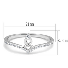 TS583 - 925 Sterling Silver Ring Rhodium Women AAA Grade CZ Clear