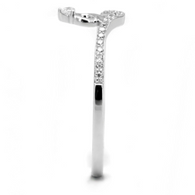 TS583 - 925 Sterling Silver Ring Rhodium Women AAA Grade CZ Clear