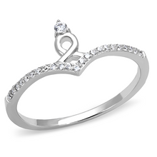 TS583 - 925 Sterling Silver Ring Rhodium Women AAA Grade CZ Clear