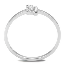 TS584 - 925 Sterling Silver Ring Rhodium Women AAA Grade CZ Clear