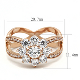 TS586 - 925 Sterling Silver Ring Rose Gold Women AAA Grade CZ Clear
