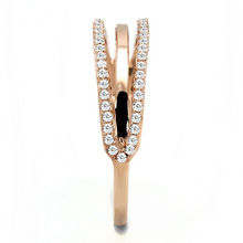 TS587 - 925 Sterling Silver Ring Rose Gold Women AAA Grade CZ Clear