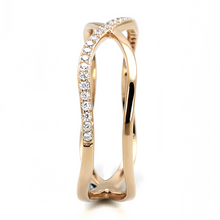 TS589 - Rose Gold 925 Sterling Silver Ring with AAA Grade CZ  in Clear