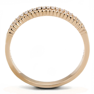 TS592 - 925 Sterling Silver Ring Rose Gold Women AAA Grade CZ Clear