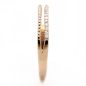 TS592 - 925 Sterling Silver Ring Rose Gold Women AAA Grade CZ Clear