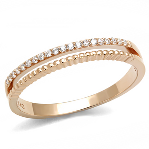 TS592 - 925 Sterling Silver Ring Rose Gold Women AAA Grade CZ Clear