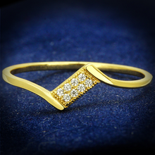 TS594 - 925 Sterling Silver Ring Gold Women AAA Grade CZ Clear