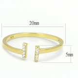 TS595 - 925 Sterling Silver Ring Gold Women AAA Grade CZ Clear