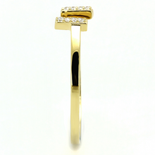 TS595 - 925 Sterling Silver Ring Gold Women AAA Grade CZ Clear