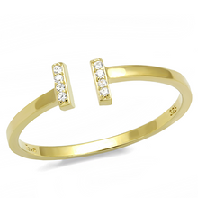 TS595 - 925 Sterling Silver Ring Gold Women AAA Grade CZ Clear