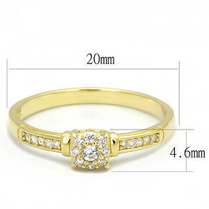 TS597 - 925 Sterling Silver Ring Gold Women AAA Grade CZ Clear