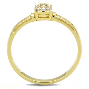 TS597 - 925 Sterling Silver Ring Gold Women AAA Grade CZ Clear