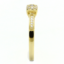 TS597 - 925 Sterling Silver Ring Gold Women AAA Grade CZ Clear