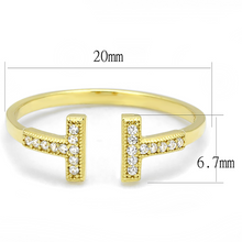 TS598 - 925 Sterling Silver Ring Gold Women AAA Grade CZ Clear