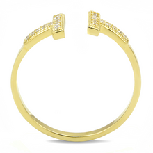 TS598 - 925 Sterling Silver Ring Gold Women AAA Grade CZ Clear