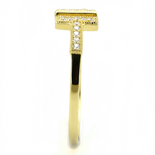 TS598 - 925 Sterling Silver Ring Gold Women AAA Grade CZ Clear