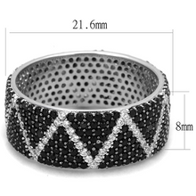 TS600 - 925 Sterling Silver Ring Rhodium + Ruthenium Women Synthetic Multi Color