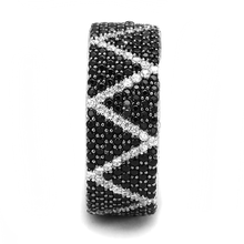 TS600 - 925 Sterling Silver Ring Rhodium + Ruthenium Women Synthetic Multi Color